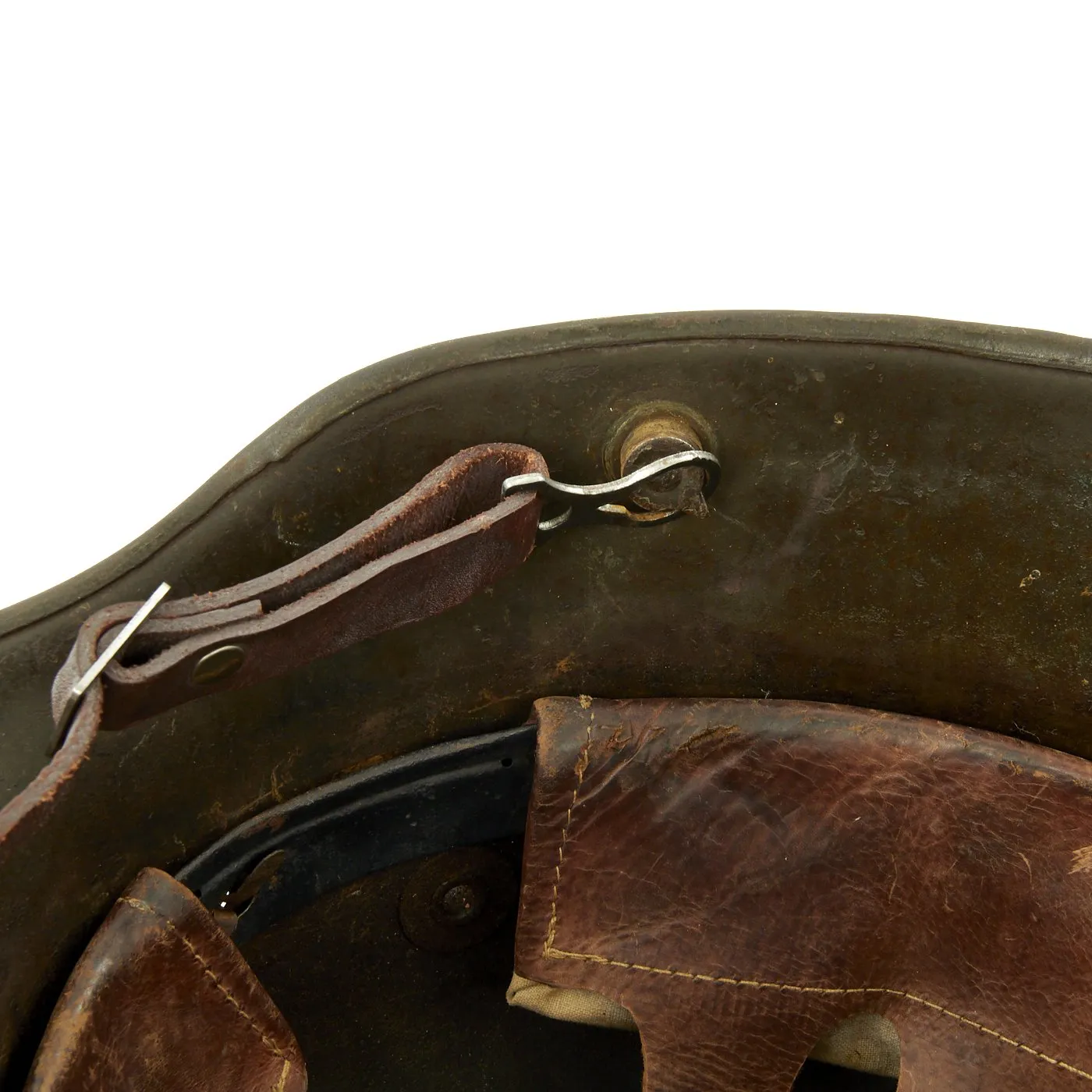 Original German WWI M16 Russian Capture Helmet with Red Star and Camouflage Paint  - Featured in Book