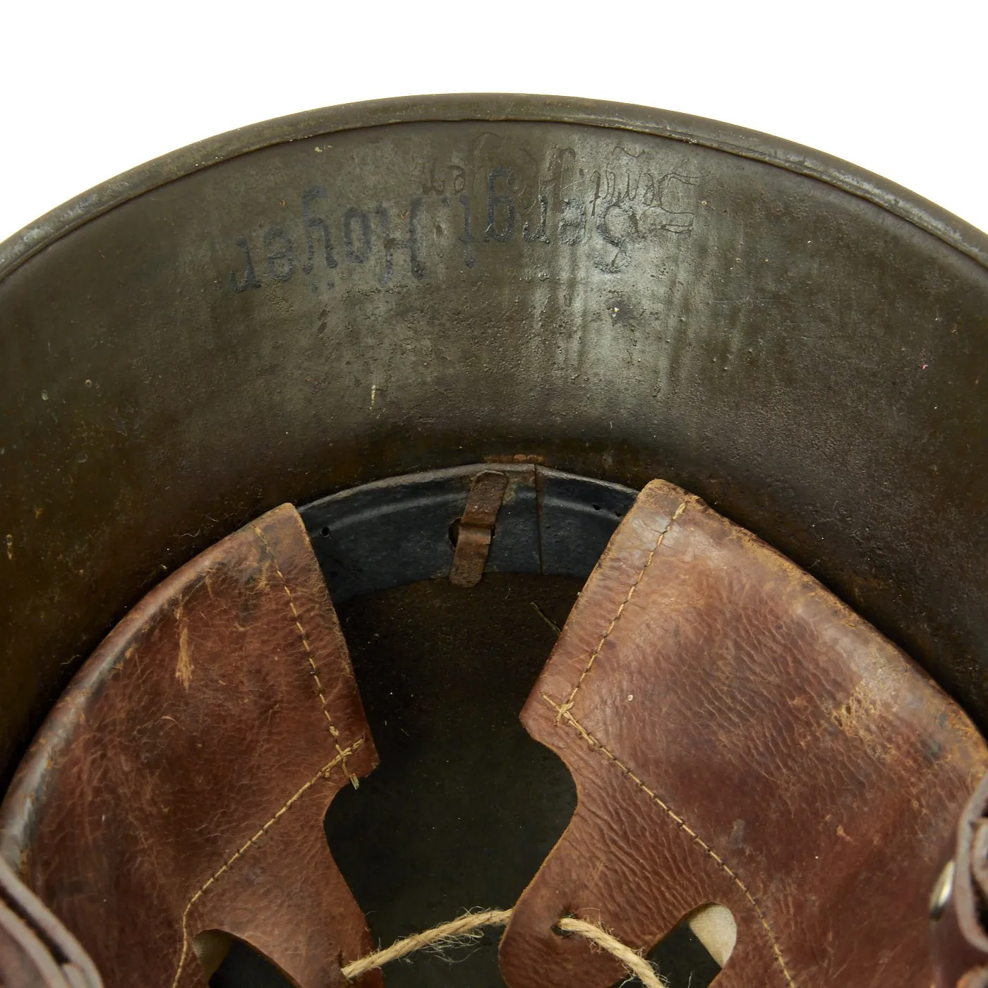 Original German WWI M16 Russian Capture Helmet with Red Star and Camouflage Paint  - Featured in Book