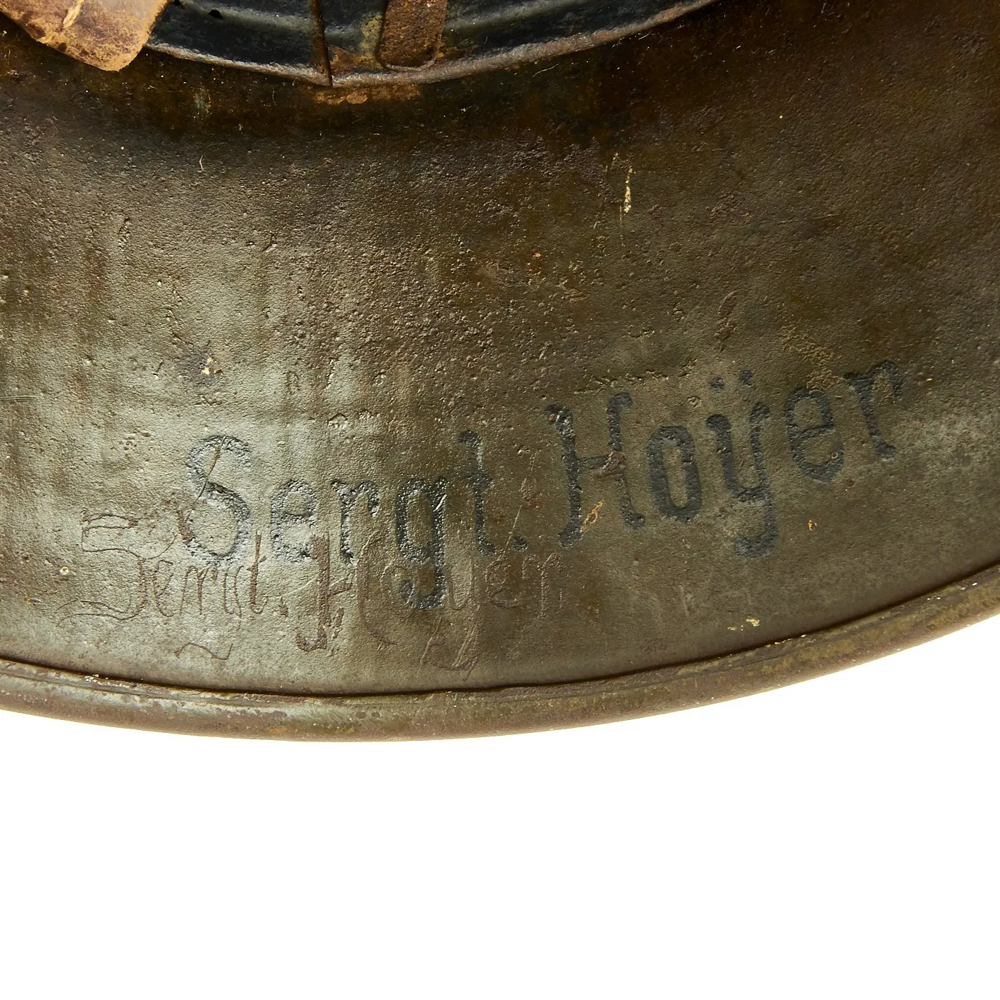 Original German WWI M16 Russian Capture Helmet with Red Star and Camouflage Paint  - Featured in Book
