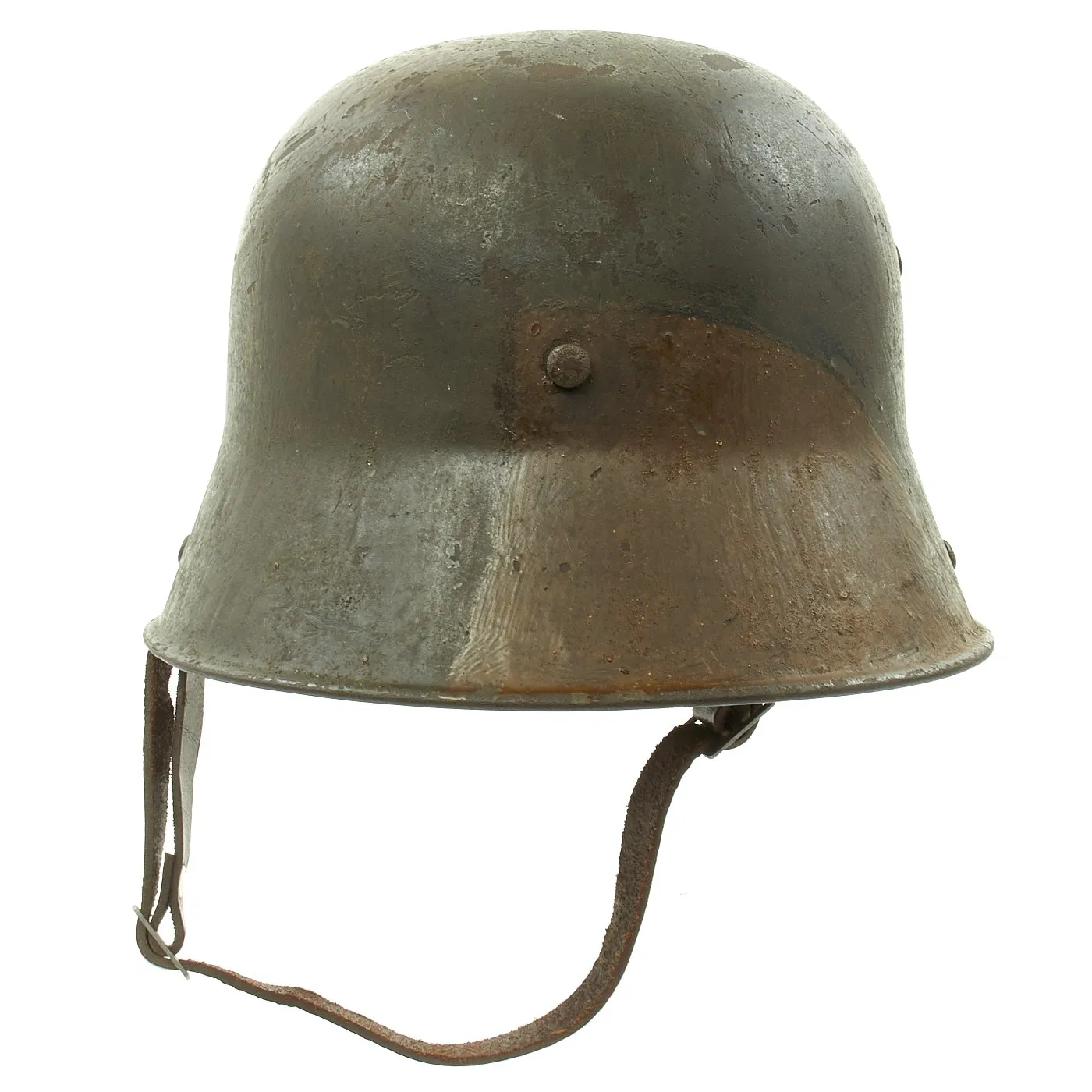 Original German WWI M16 Russian Capture Helmet with Red Star and Camouflage Paint  - Featured in Book