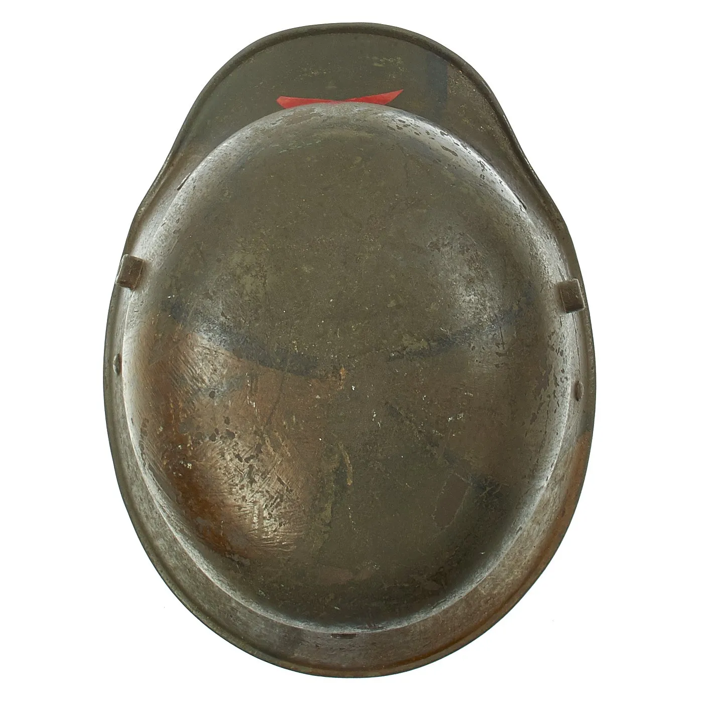 Original German WWI M16 Russian Capture Helmet with Red Star and Camouflage Paint  - Featured in Book