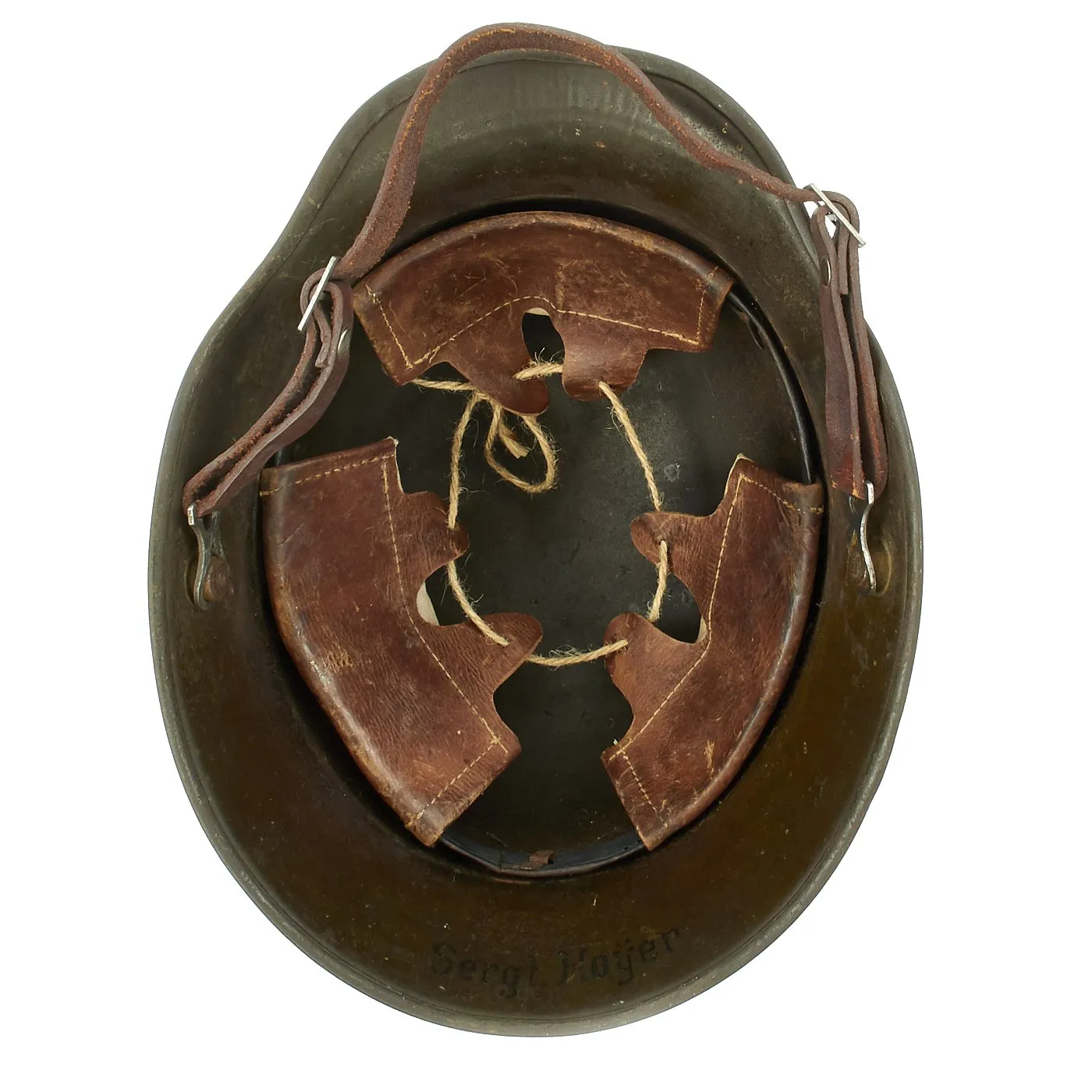 Original German WWI M16 Russian Capture Helmet with Red Star and Camouflage Paint  - Featured in Book
