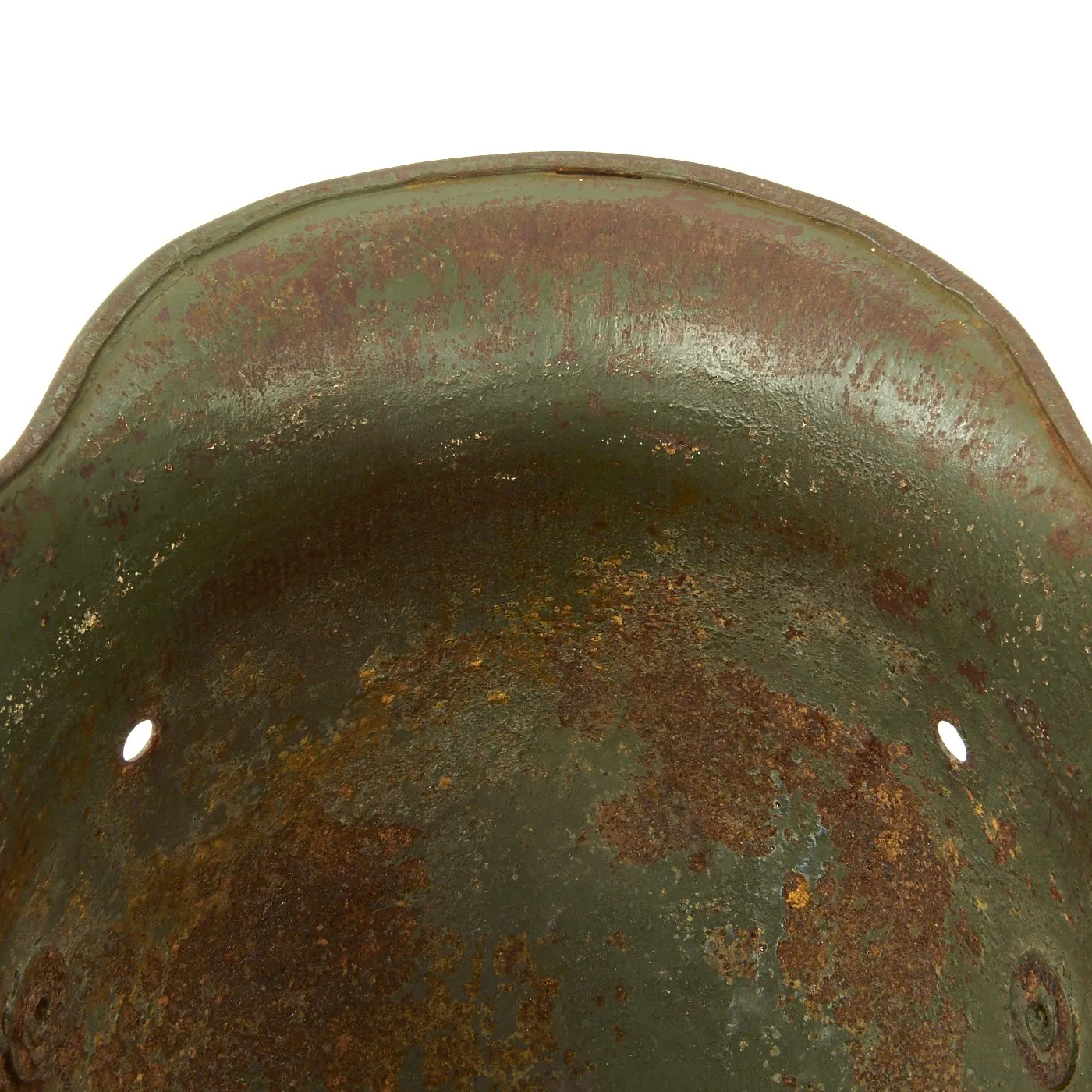 Original German WWI M16 Stahlhelm Helmet Shell with Original Panel Camouflage Paint - marked B.F. 62