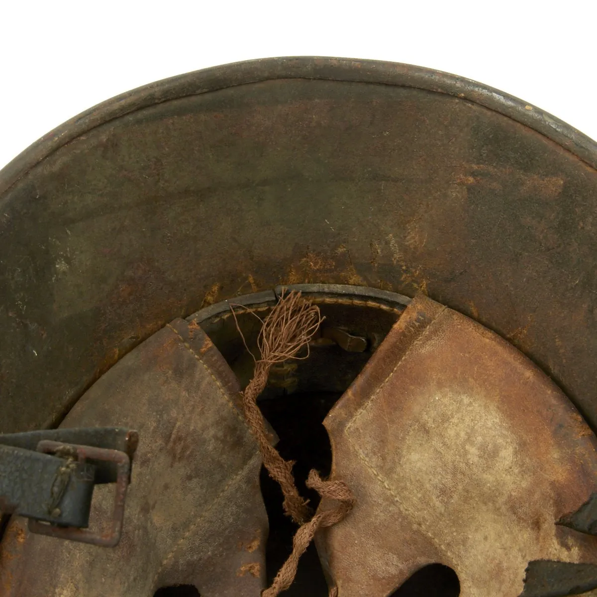 Original German WWI M16 Stahlhelm Helmet with Original Camouflage Paint and Liner