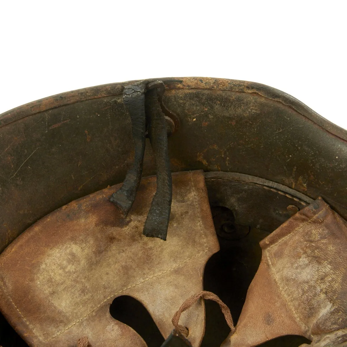 Original German WWI M16 Stahlhelm Helmet with Original Camouflage Paint and Liner