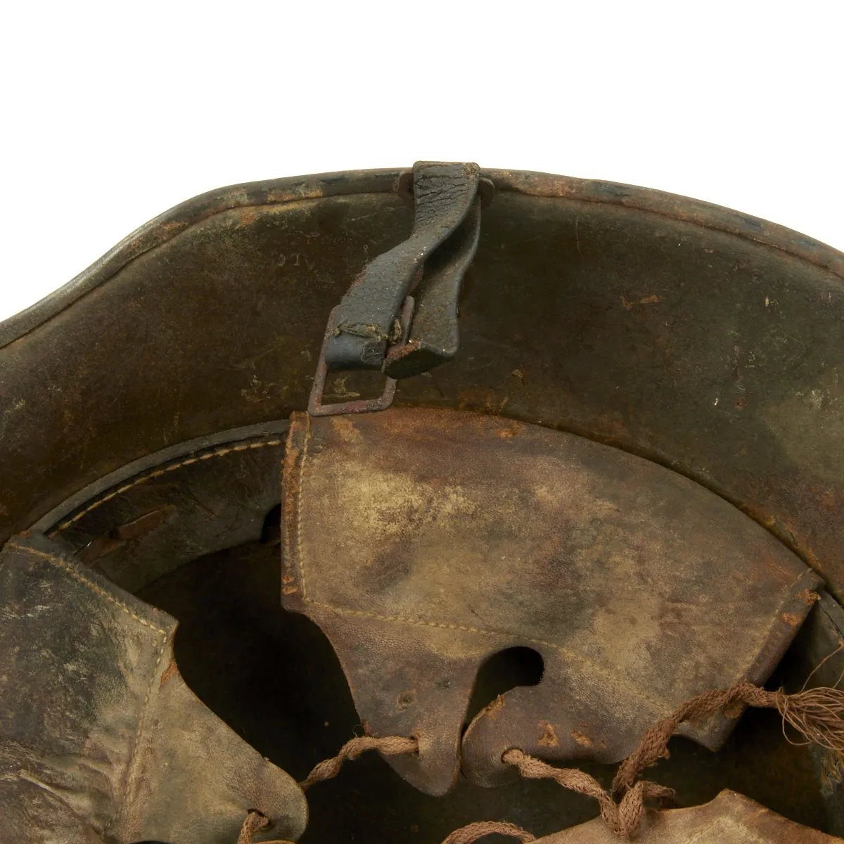 Original German WWI M16 Stahlhelm Helmet with Original Camouflage Paint and Liner