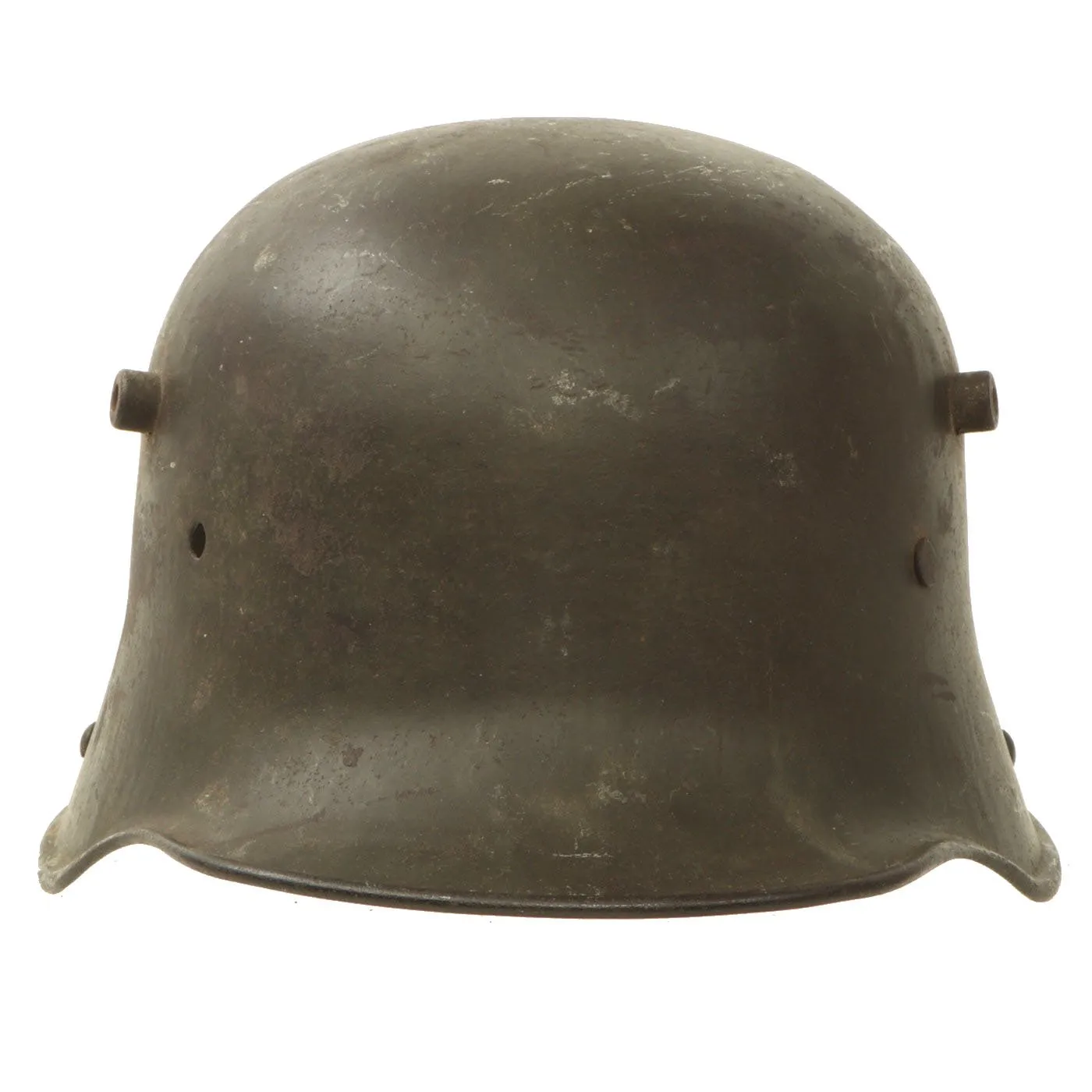 Original Imperial German WWI M16 Stahlhelm Helmet Shell with Museum Label - marked T.J.68