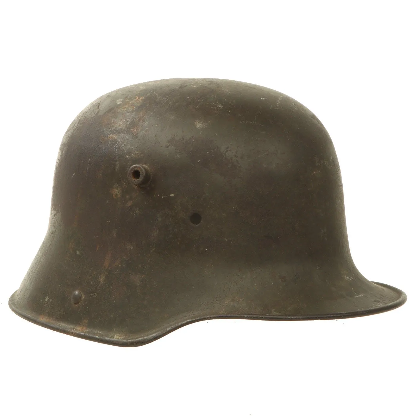 Original Imperial German WWI M16 Stahlhelm Helmet Shell with Museum Label - marked T.J.68