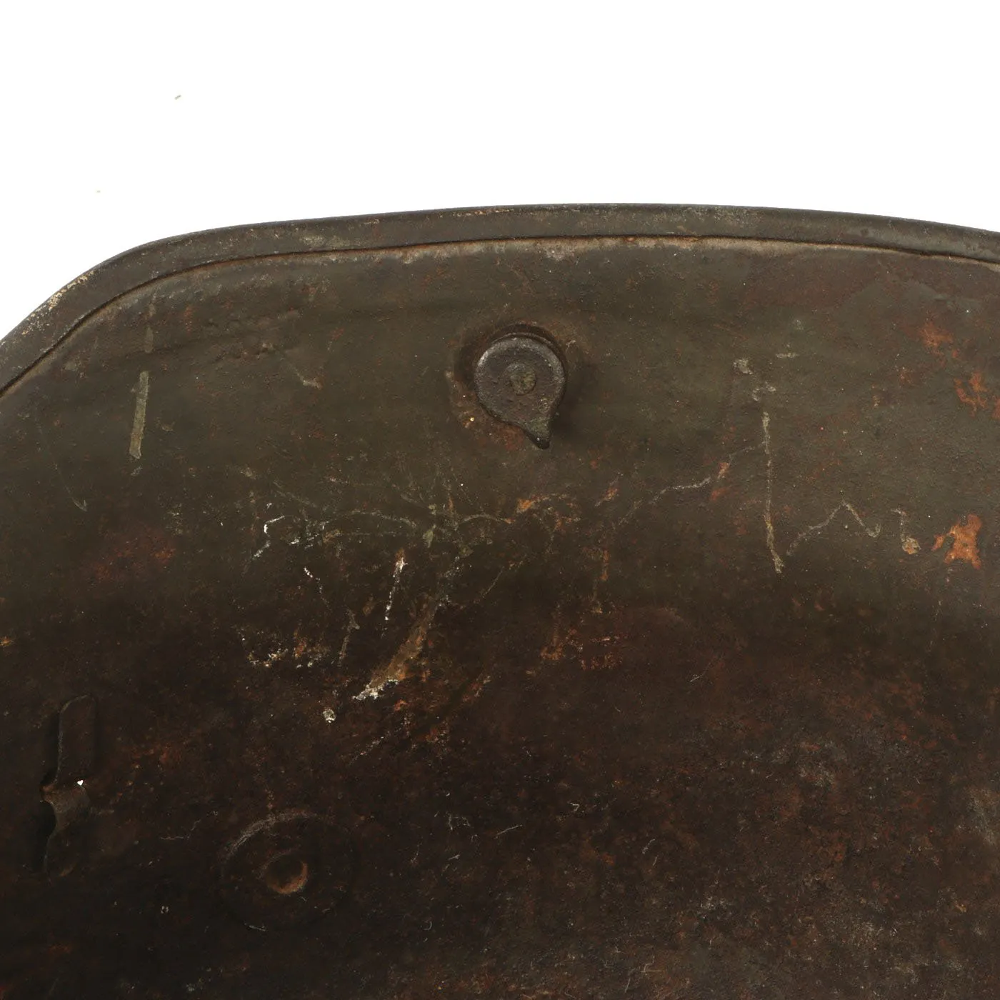 Original Imperial German WWI M16 Stahlhelm Helmet Shell with Museum Label - marked T.J.68