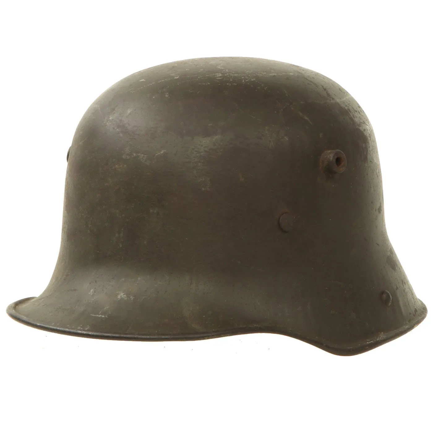 Original Imperial German WWI M16 Stahlhelm Helmet Shell with Museum Label - marked T.J.68