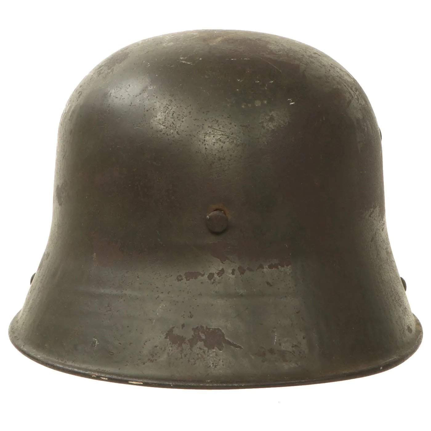 Original Imperial German WWI M16 Stahlhelm Helmet Shell with Museum Label - marked T.J.68