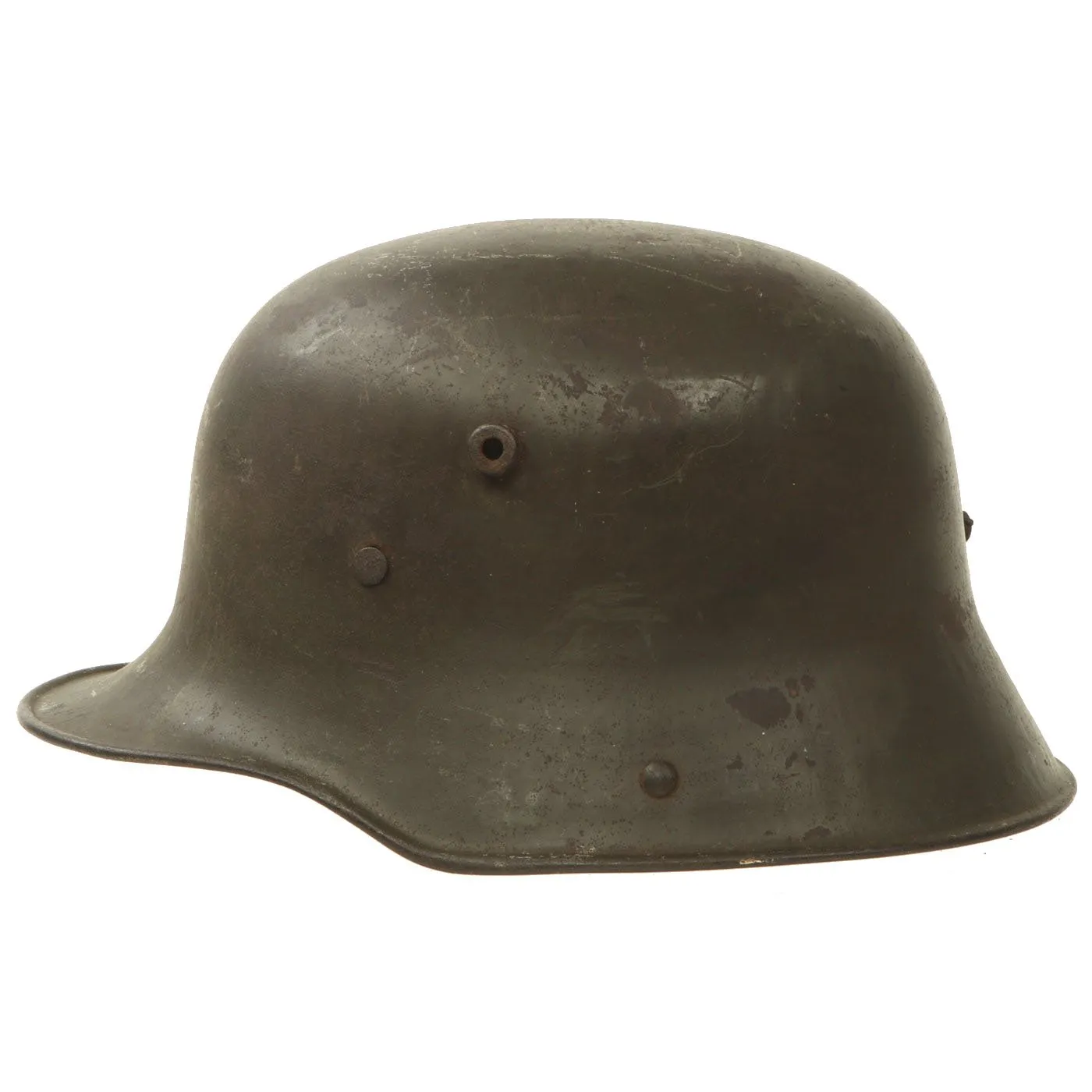 Original Imperial German WWI M16 Stahlhelm Helmet Shell with Museum Label - marked T.J.68