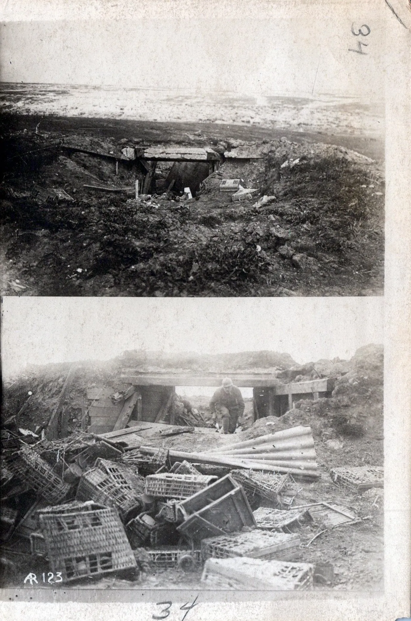 Original U.S. WWI Western Front Trench Warfare Photograph Collection (66 total) with Indexed List