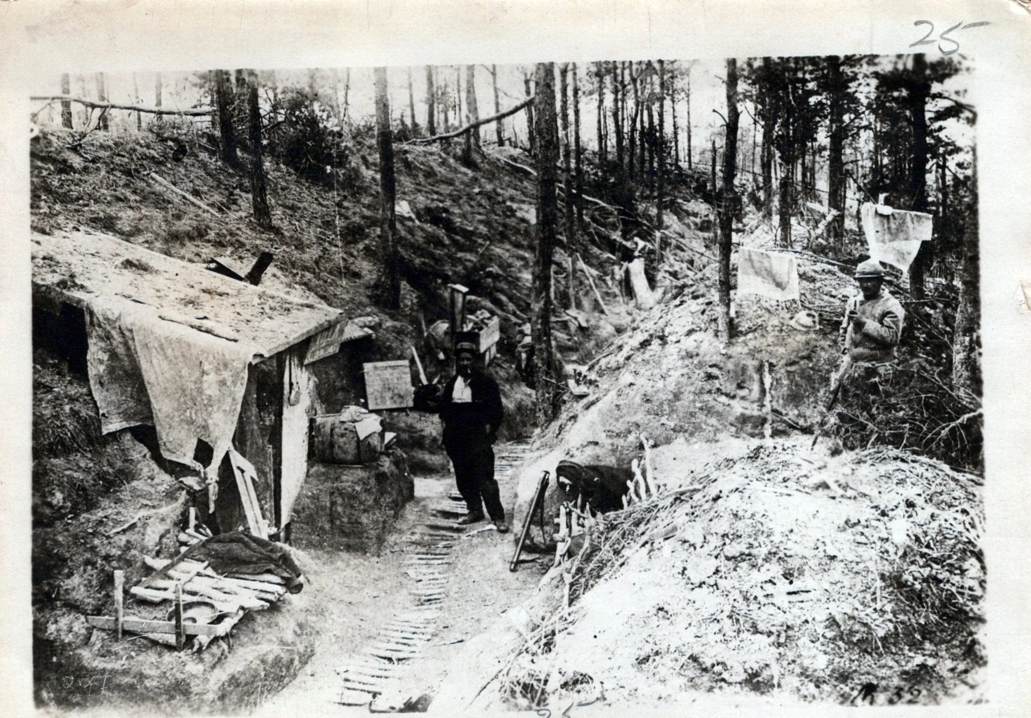 Original U.S. WWI Western Front Trench Warfare Photograph Collection (66 total) with Indexed List