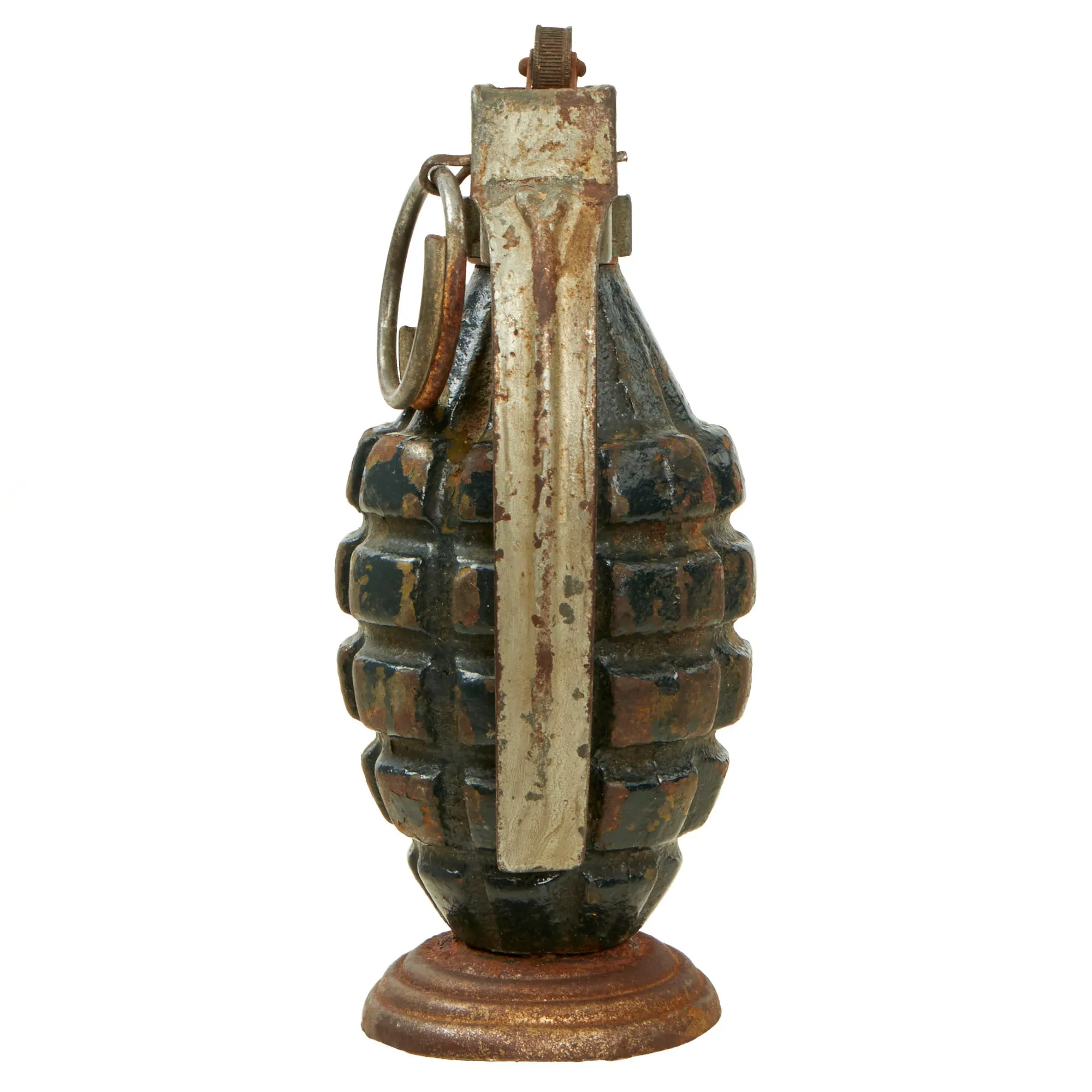 Original U.S. WWII Trench Art Desk Lighter made from MkII Pineapple Grenade