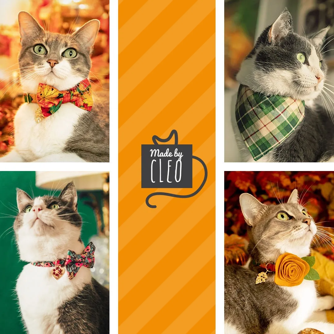 Pet Bandana - "Feathered Friends" - Owl Bandana for Cat   Small Dog / Slide-on Bandana / Over-the-Collar (One Size)