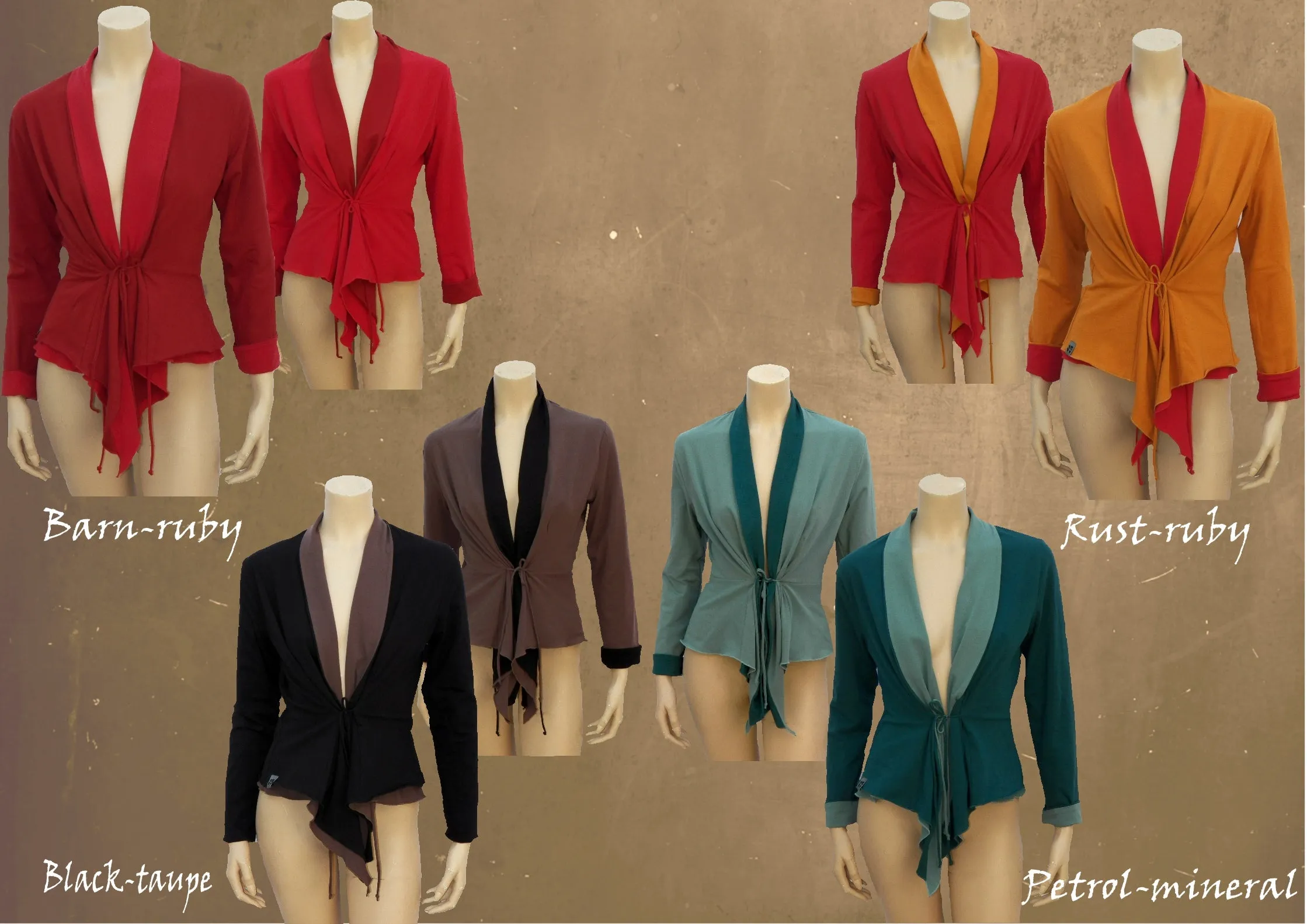 reversable vest biologische katoen / reversable organic cotton cardigan