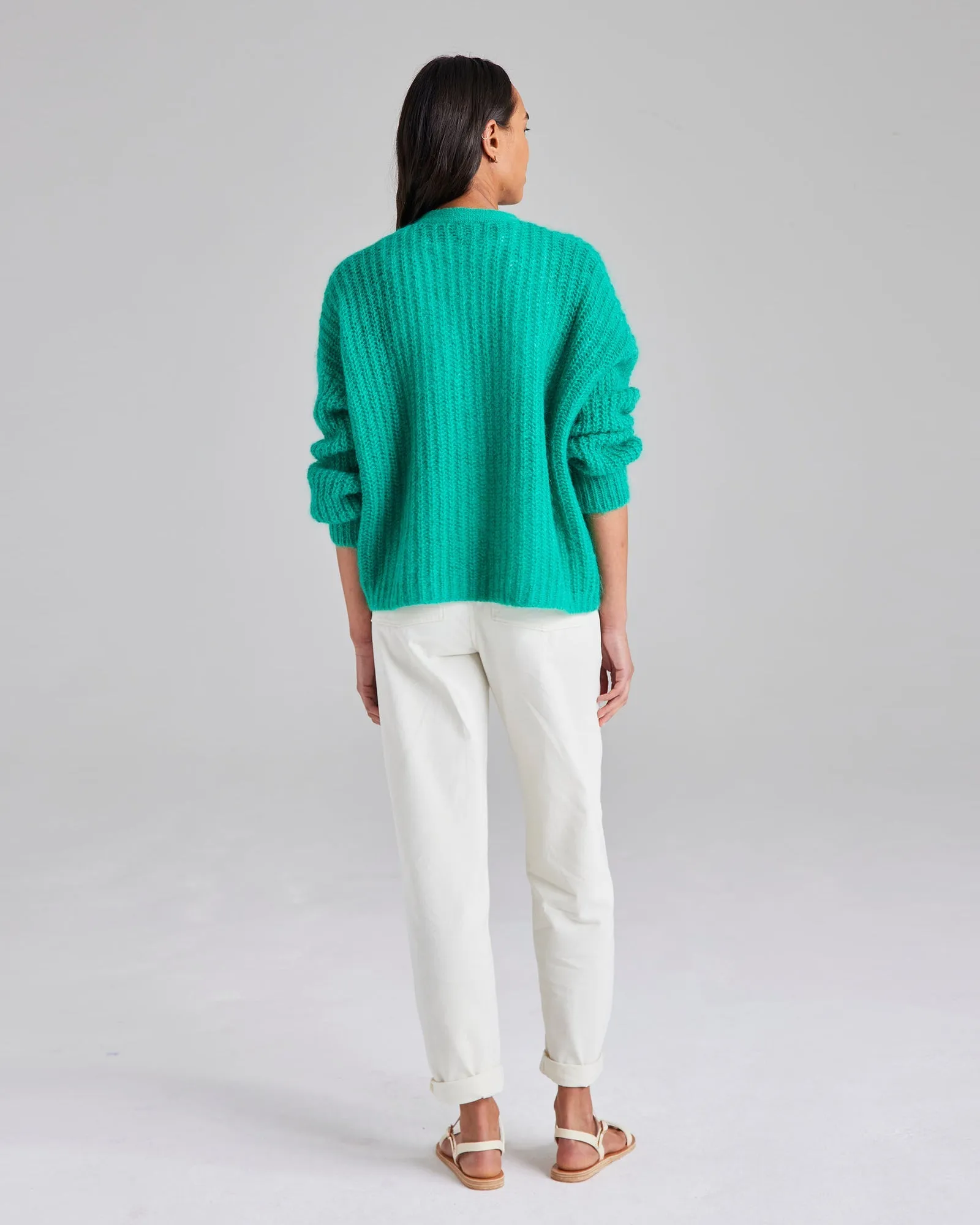Sirena Italian Cardigan in Green by Cape Cove