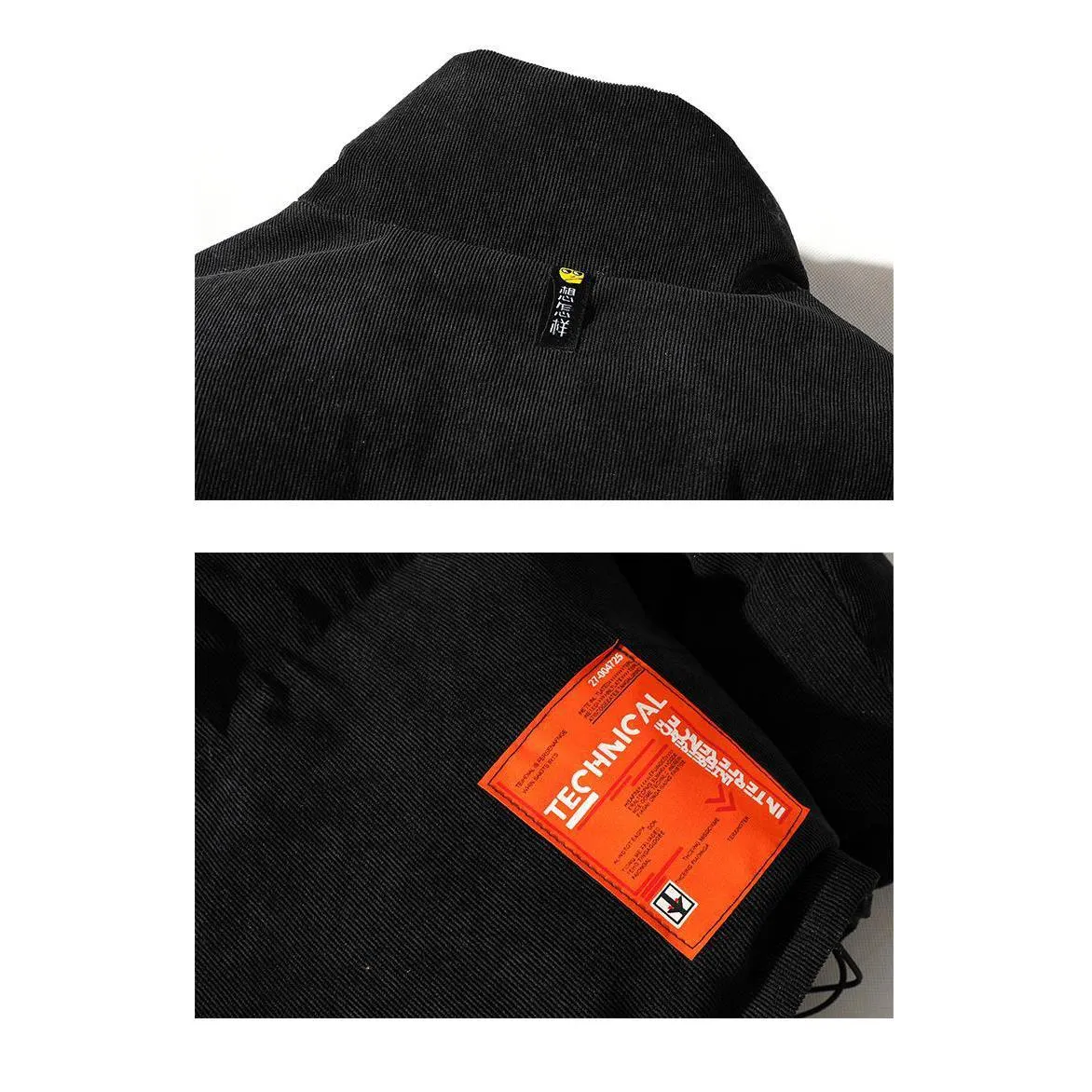 Stand-Up Collar Thickened Loose Fit Corduroy Puffer Jacket