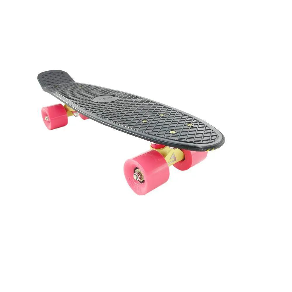Swell 22" Complete Fishbone Black Yellow Pink mini Skateboard