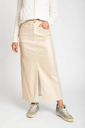 The Tess Metallic Pencil Skirt | Gold