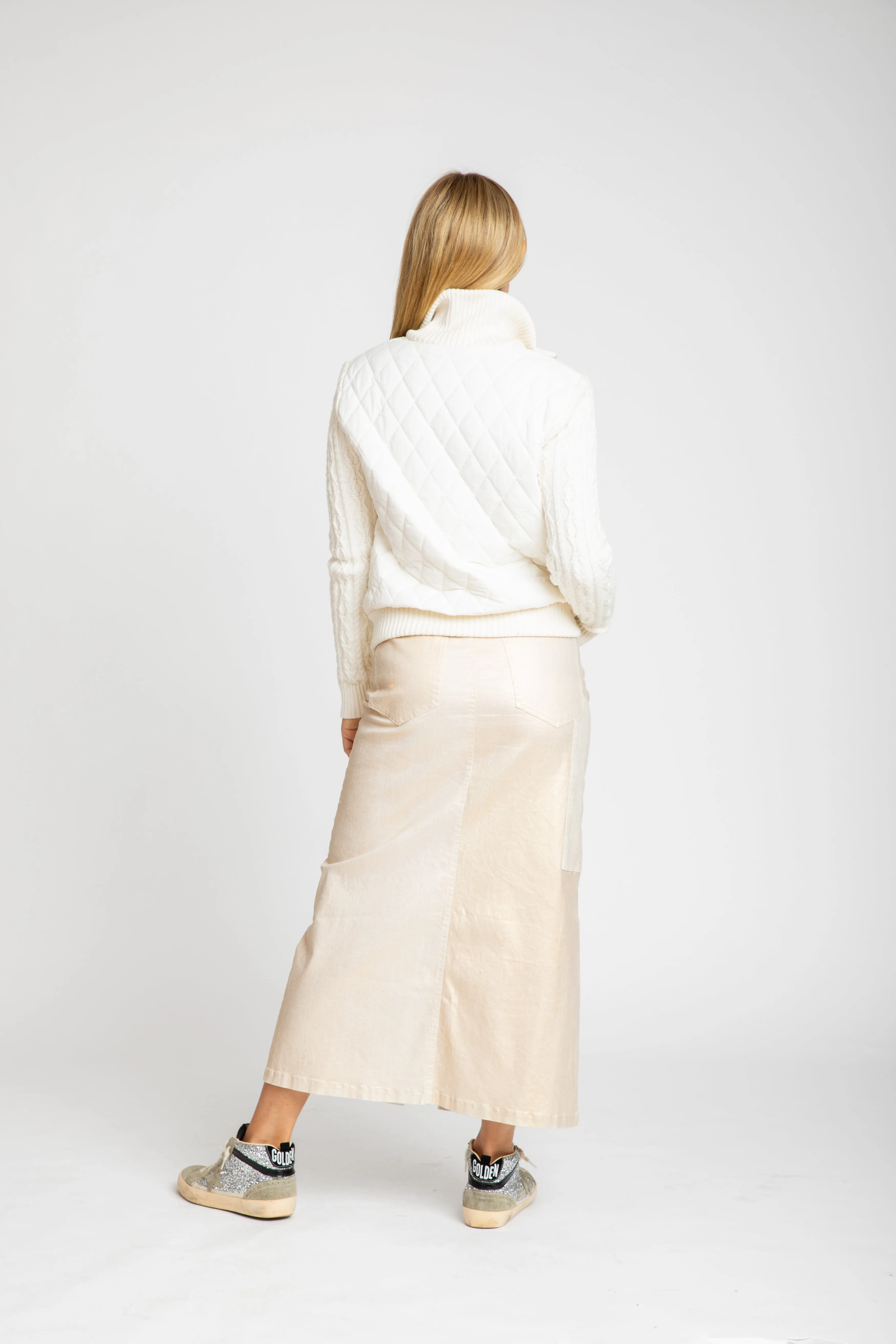 The Tess Metallic Pencil Skirt | Gold