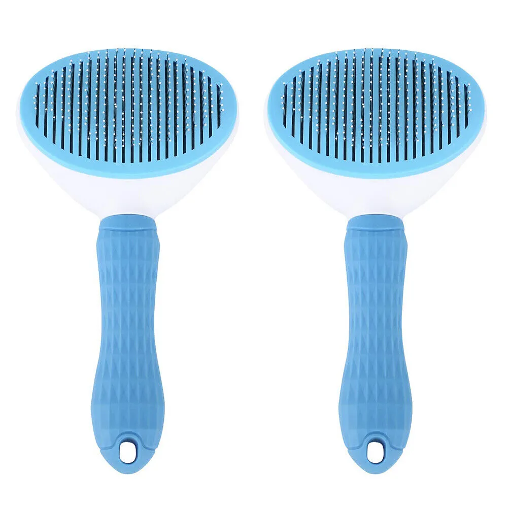 US 1-2 Pack Self Cleaning Slicker Brushes for Dogs Cats Pet Grooming Brush Tool