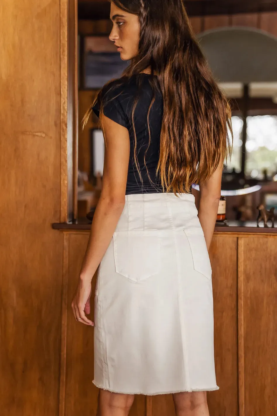 Verity Skirt in Cream - FINAL SALE