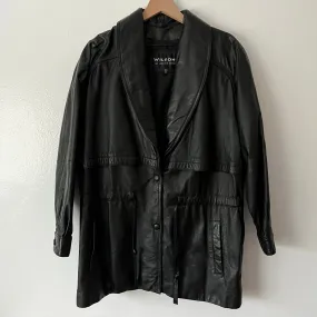 Wilsons The Leather Experts Black Leather Coat Jacket