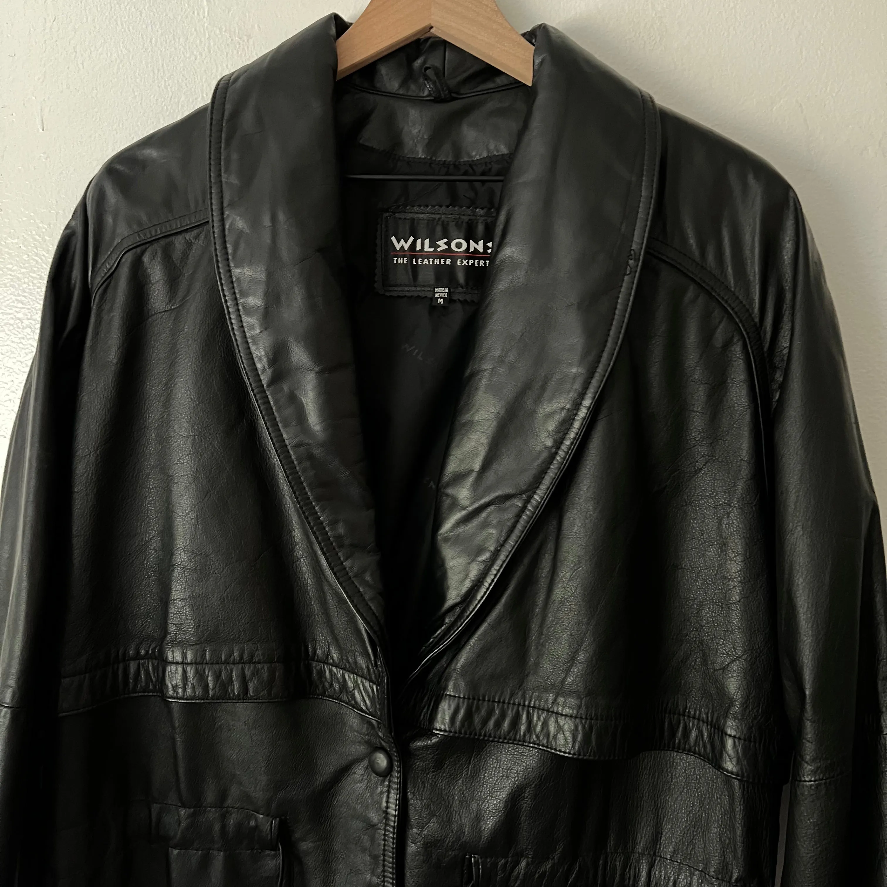 Wilsons The Leather Experts Black Leather Coat Jacket