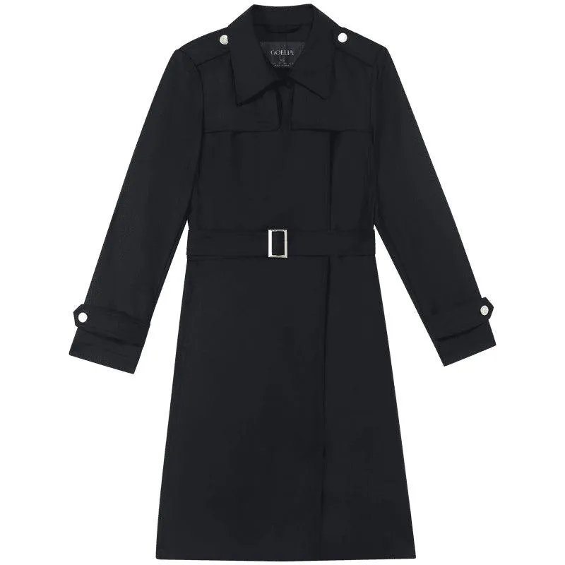 Worsted Woolen Trench Coat With Belt