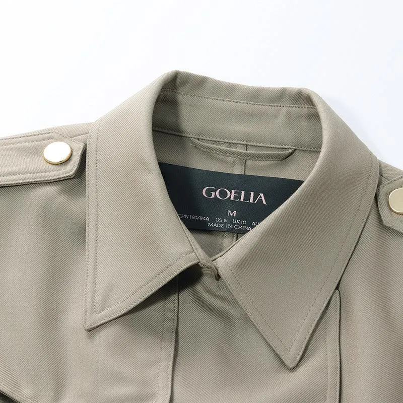 Worsted Woolen Trench Coat With Belt