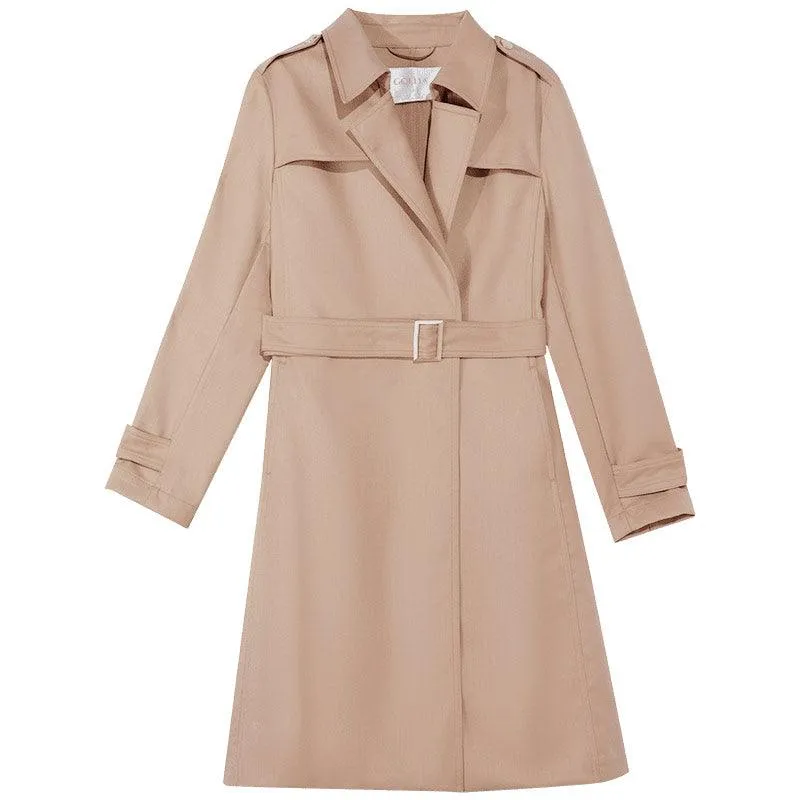 Worsted Woolen Trench Coat With Belt