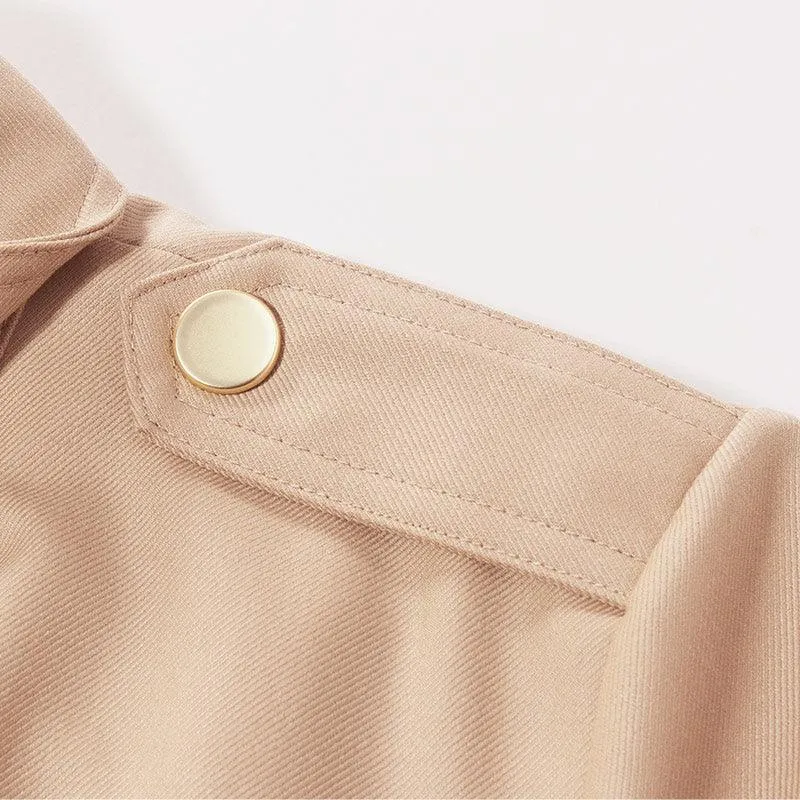 Worsted Woolen Trench Coat With Belt