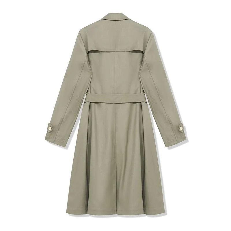 Worsted Woolen Trench Coat With Belt